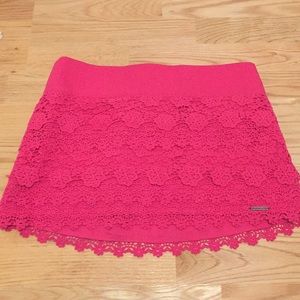 Pink lace skirt